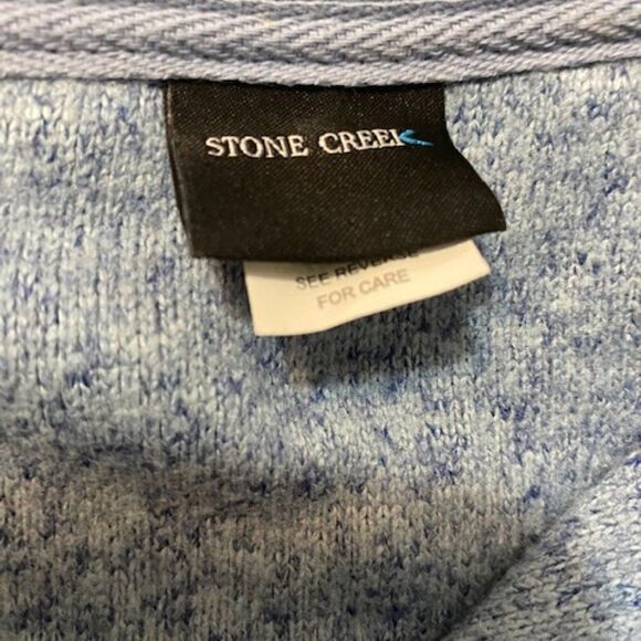Stone Creek Blue zip front sweater, size L - Picture 4 of 4